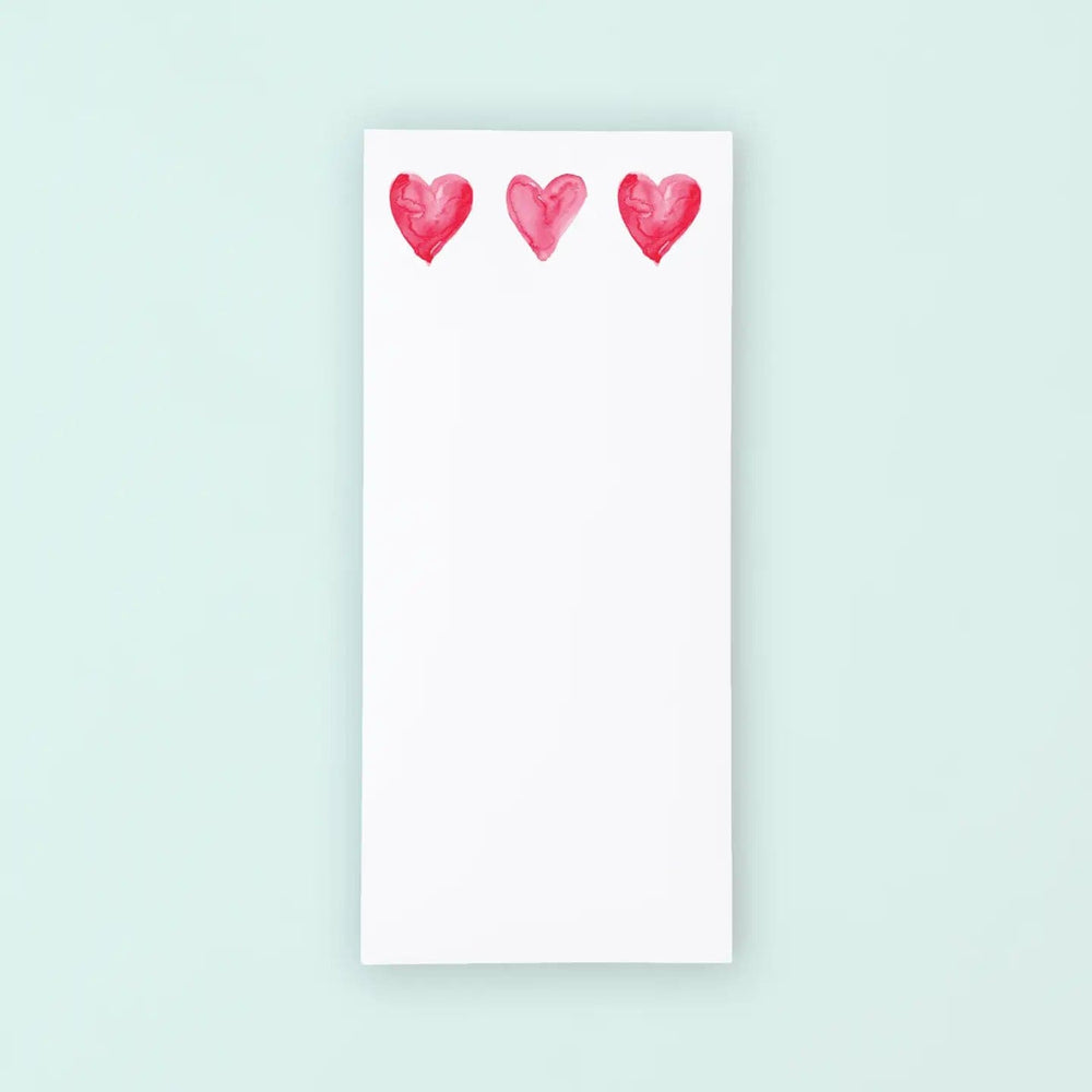 3 Pink Hearts Tall Notepad