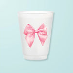 Pink Bow Frosted Cups