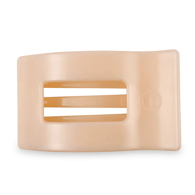 Almond Beige Large Flat Rectangle Clip