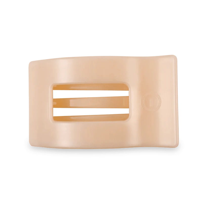 Almond Beige Medium Flat Rectangle Clip
