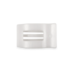 Teleties Coconut White Small Flat Rectangle Clip