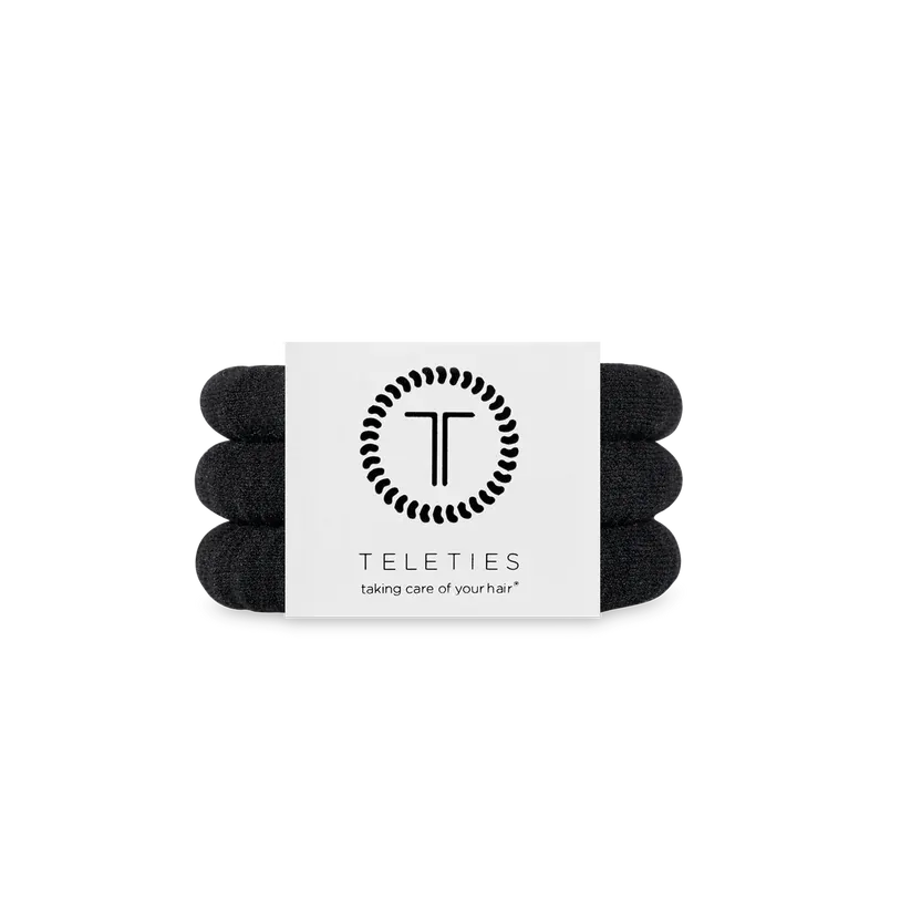 Jet Black Small Nylon Hair Ties