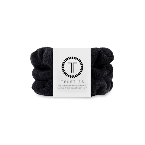 Teleties Jet Black Terry Cloth Small Teleties Scrunchie