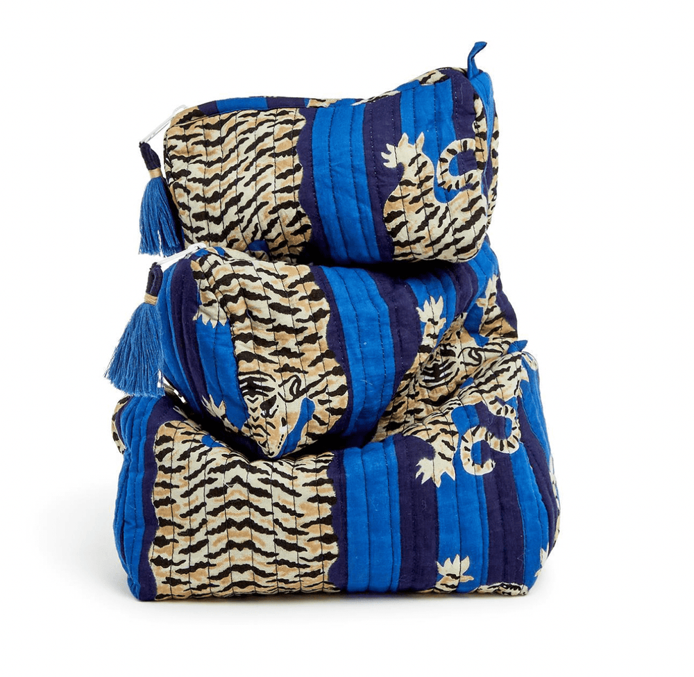 Blue Tiger Small Cosmetic Bag