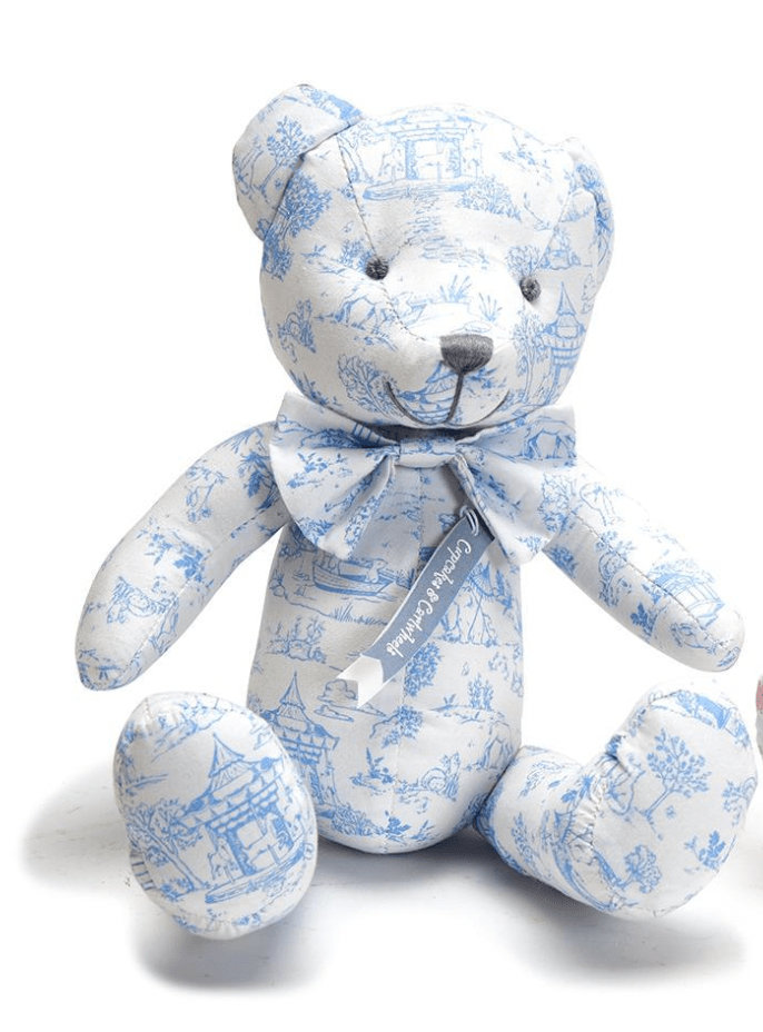 Two's Company Blue Toile Bear