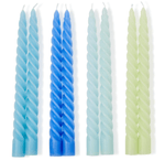 Two's Company Blue Twist Taper Candles