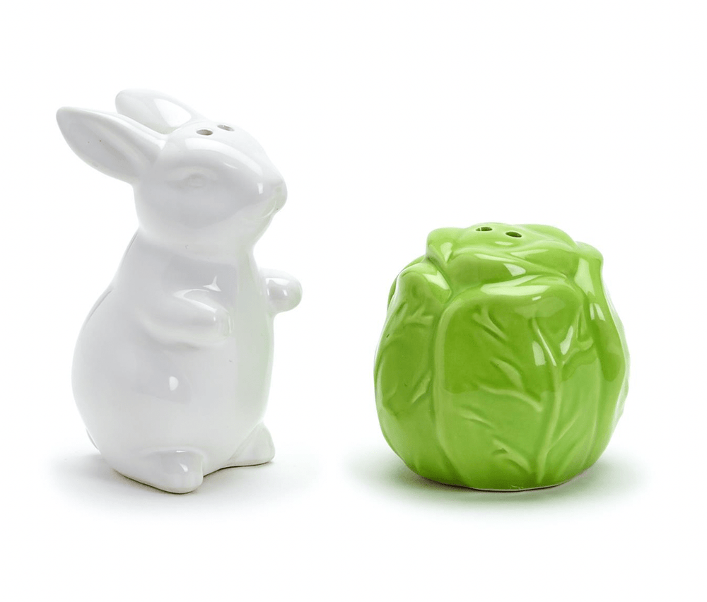 Two's Company Bunny & Cabbage Salt & Pepper Shaker