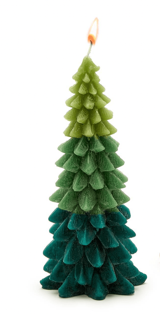 Green Ombre Tree Candle