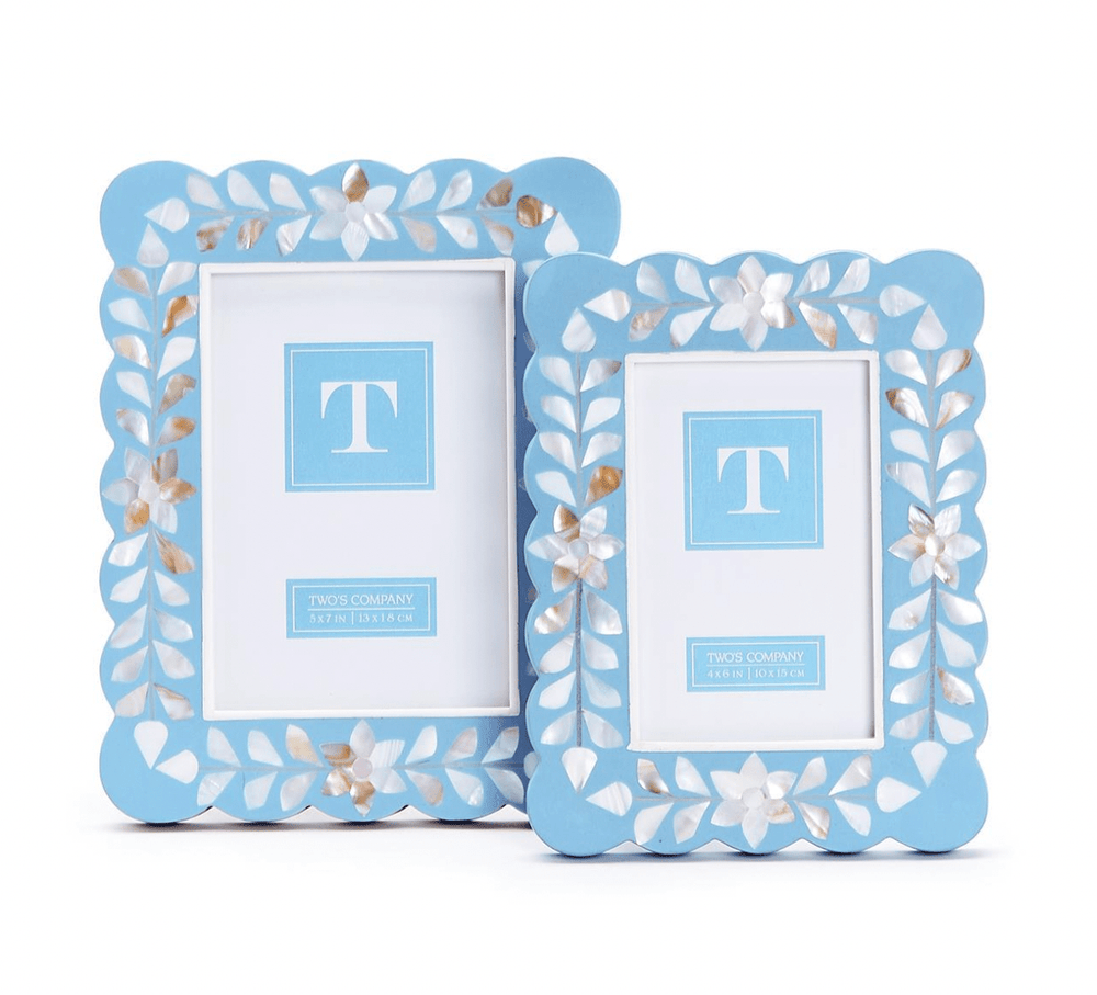 Two's Company Hydrangea Blue Picture Frame