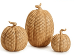 Two's Company Large Tan Basket Weave Pumpkin