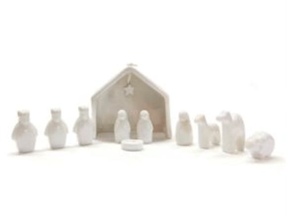 Two's Company Mini Porcelain Nativity Set