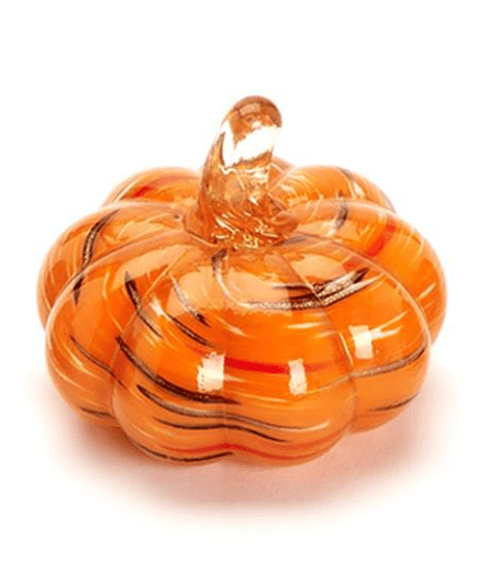 Two's Company Orange Small Glass Pumpkin