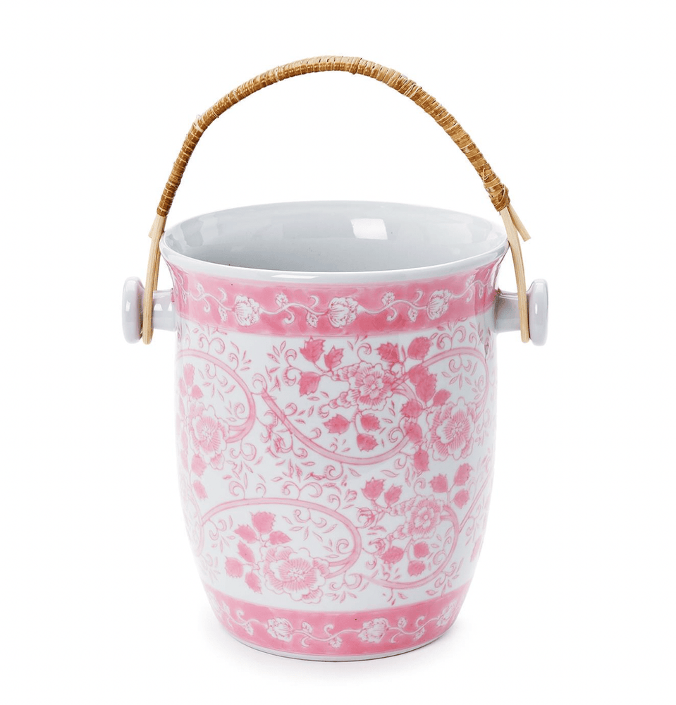 Two's Company Pink Chinoiserie Ice Bucket