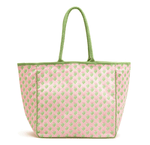 Two's Company Pink Floral Block Print Tote