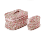 Pink Floral Cosmetic Case Set