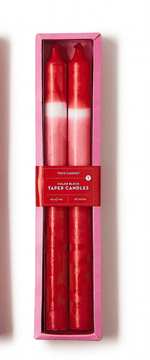 Red Stripe Taper Candles