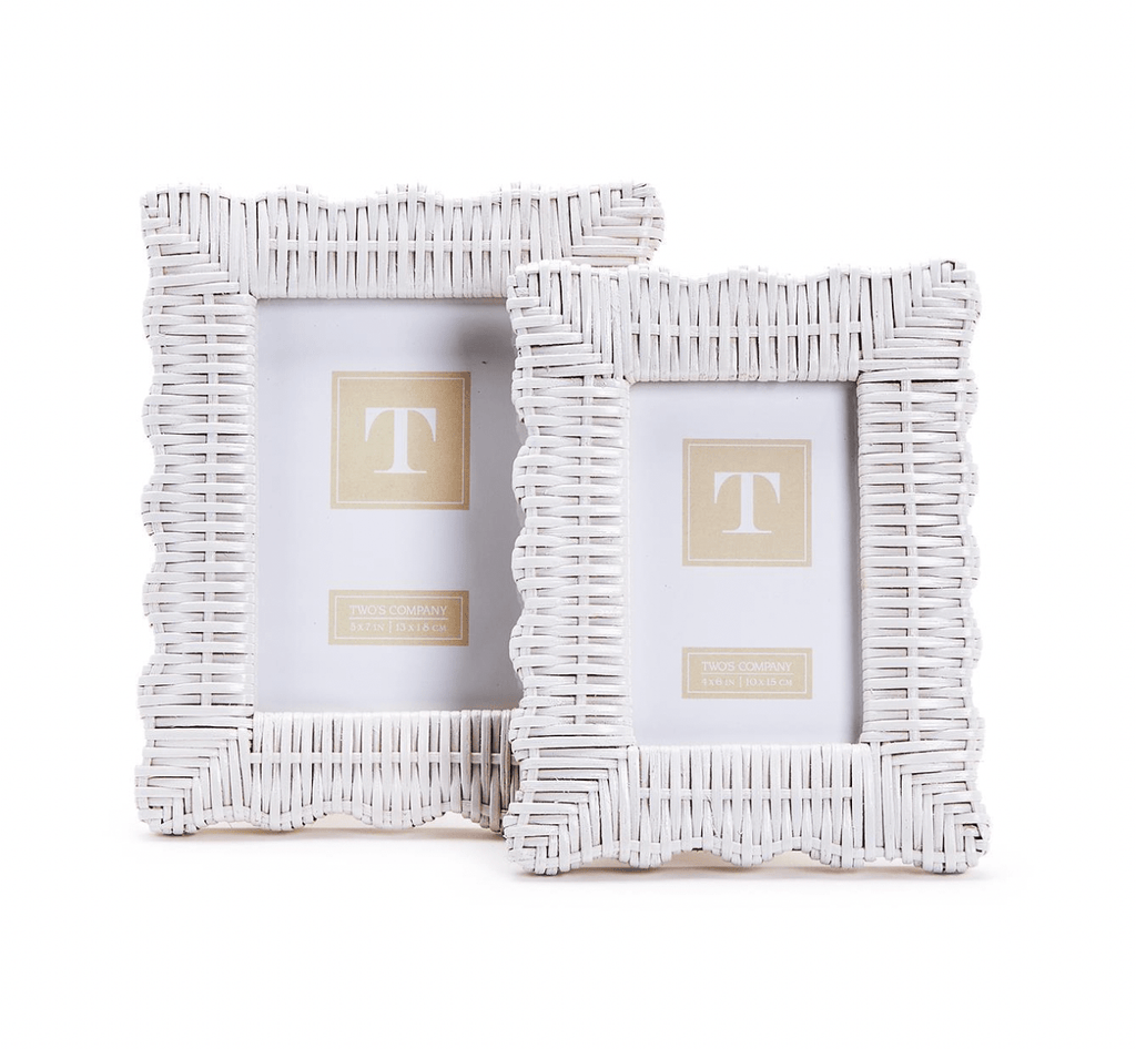 White Wicker Picture Frame