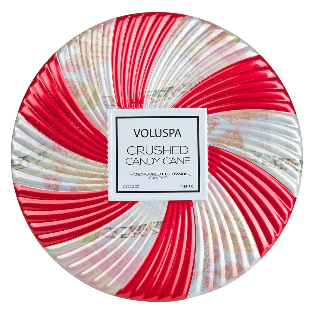 Crushed Candy Cane 3-Wick Tin Candle