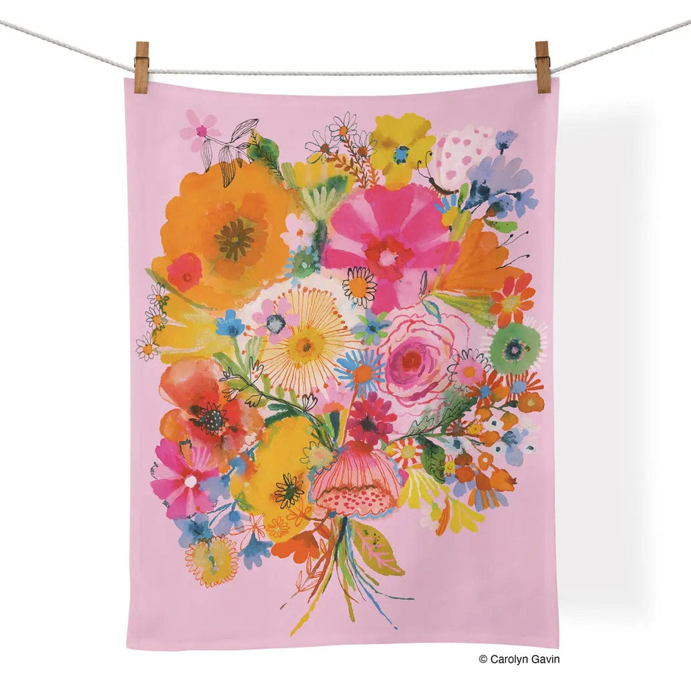 Werkshoppe Puzzles Floral Blush Tea Towel