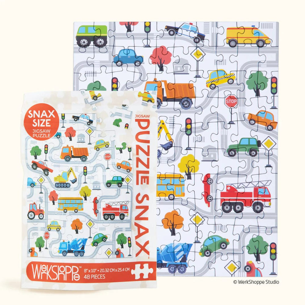 Werkshoppe Puzzles Trucks & Transportation 48pc Snax Puzzle