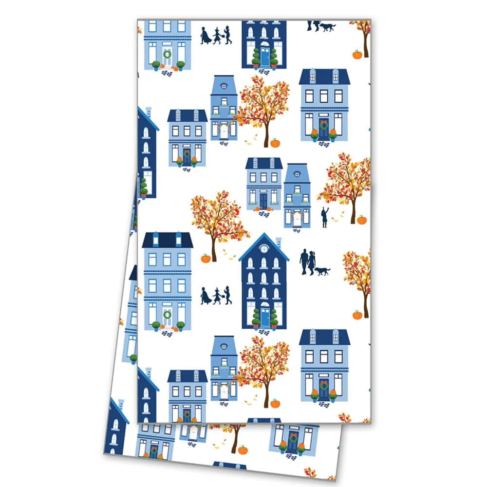 Autumn Village Tea Towel