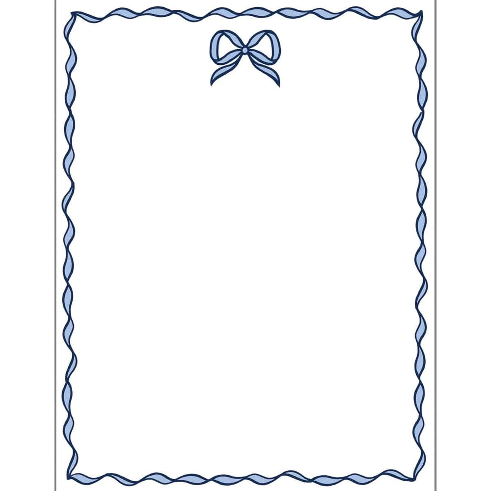 Blue Bow Scallop Notepad
