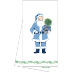 Blue Santa Claus Tea Towel