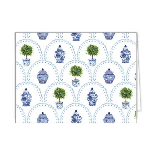 WH Hostess Chinoiserie Topiary Folded Notecard Set