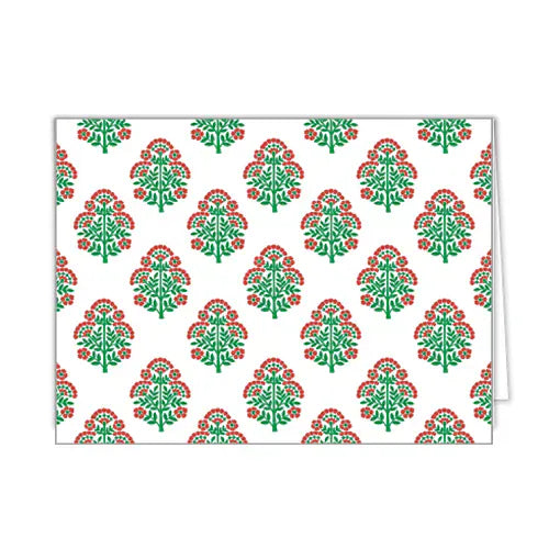 Christmas Block Print Folded Notecard Set