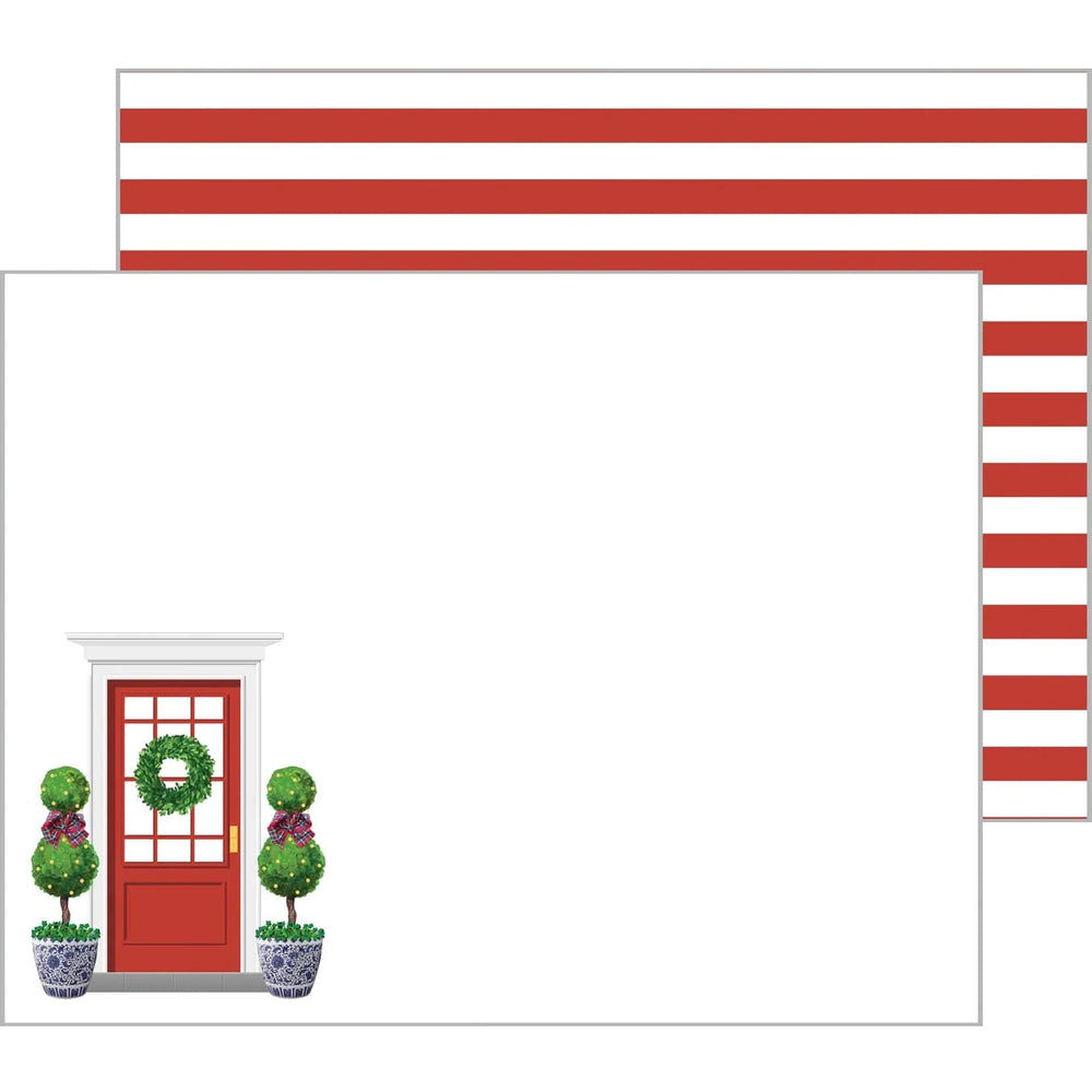 Christmas Front Door Flat Notecard Set