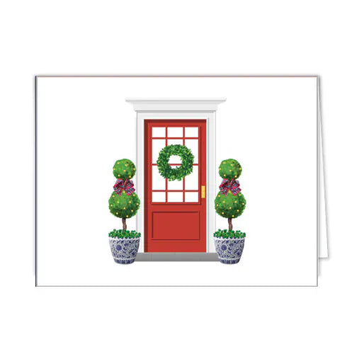 Christmas Front Door Folded Notecard Set