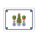 Christmas Topiaries Folded Notecard Set