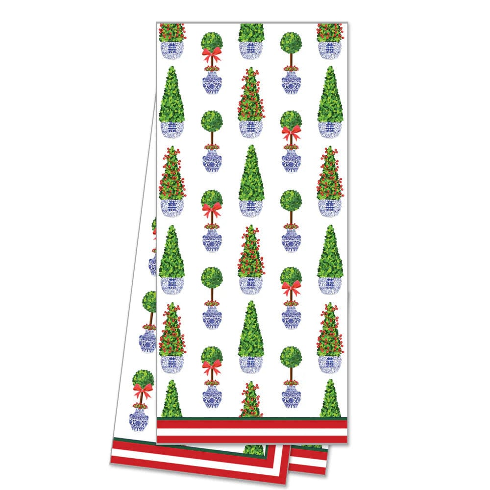 Christmas Topiaries Tea Towel