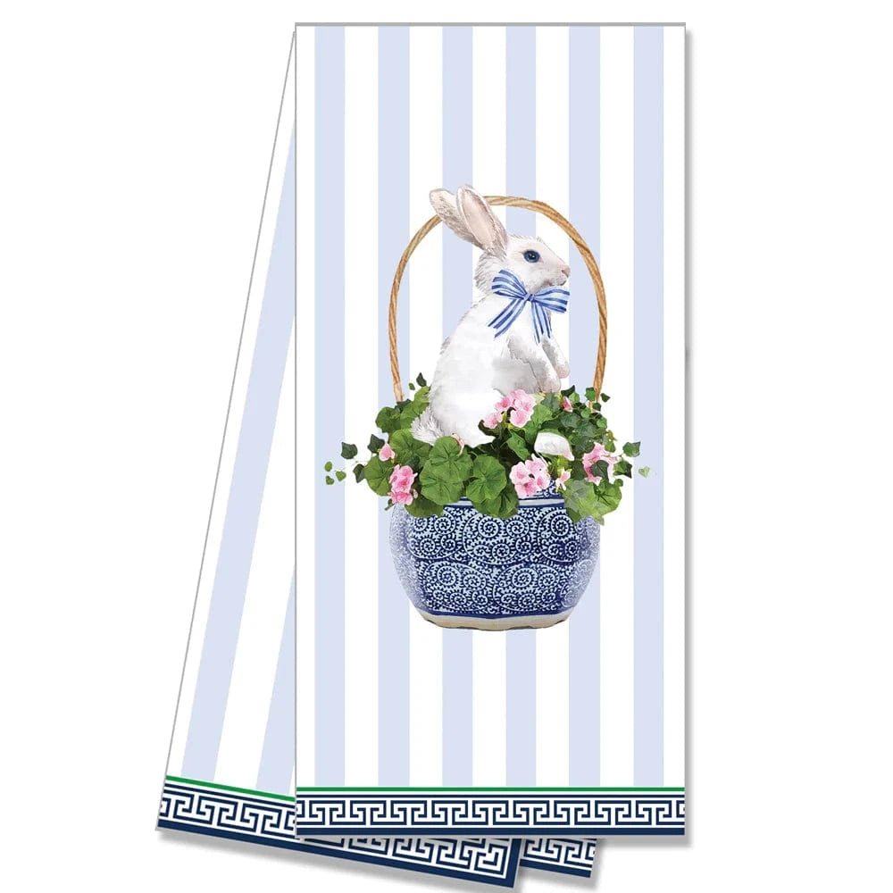 Easter Basket Bunny Tea Towel