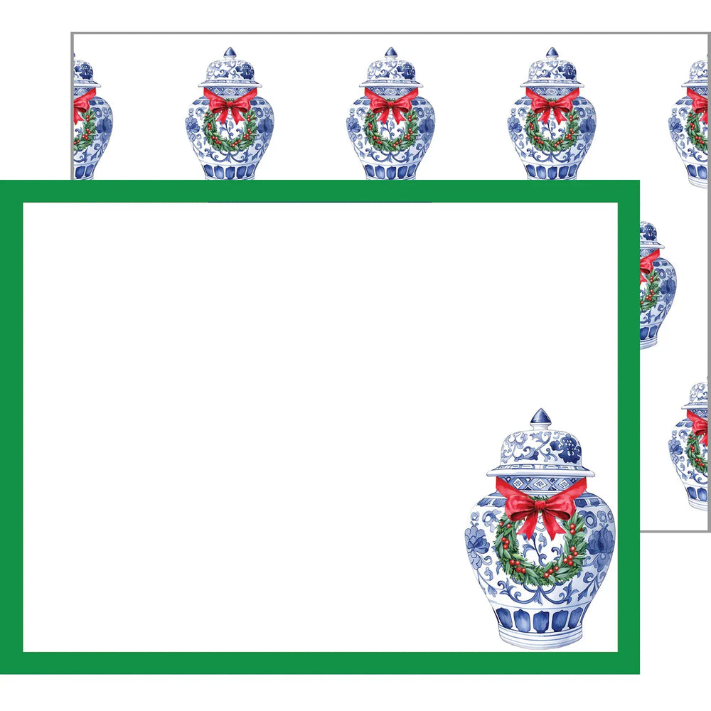 Ginger Jar Wreath Flat Notecard Set