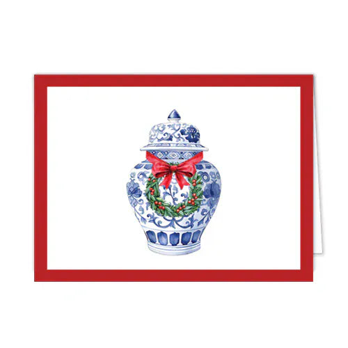 Ginger Jar Wreath Folded Notecard Set