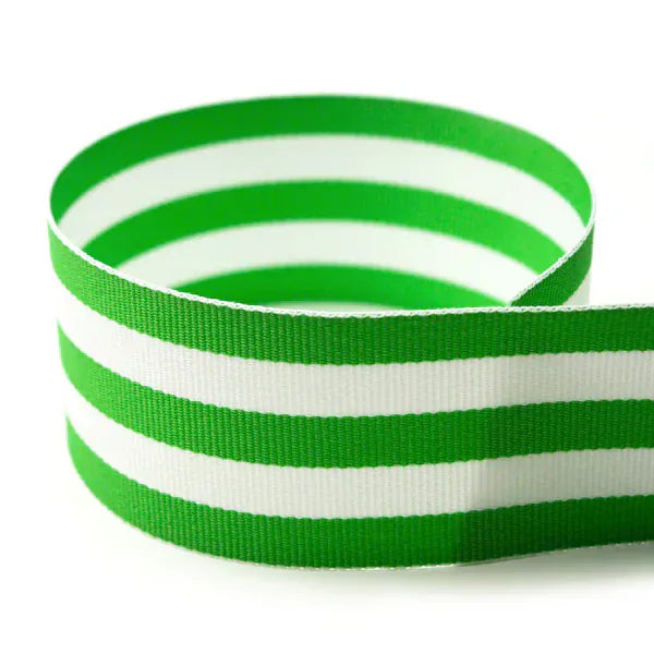 Green Stripe Grosgrain Ribbon