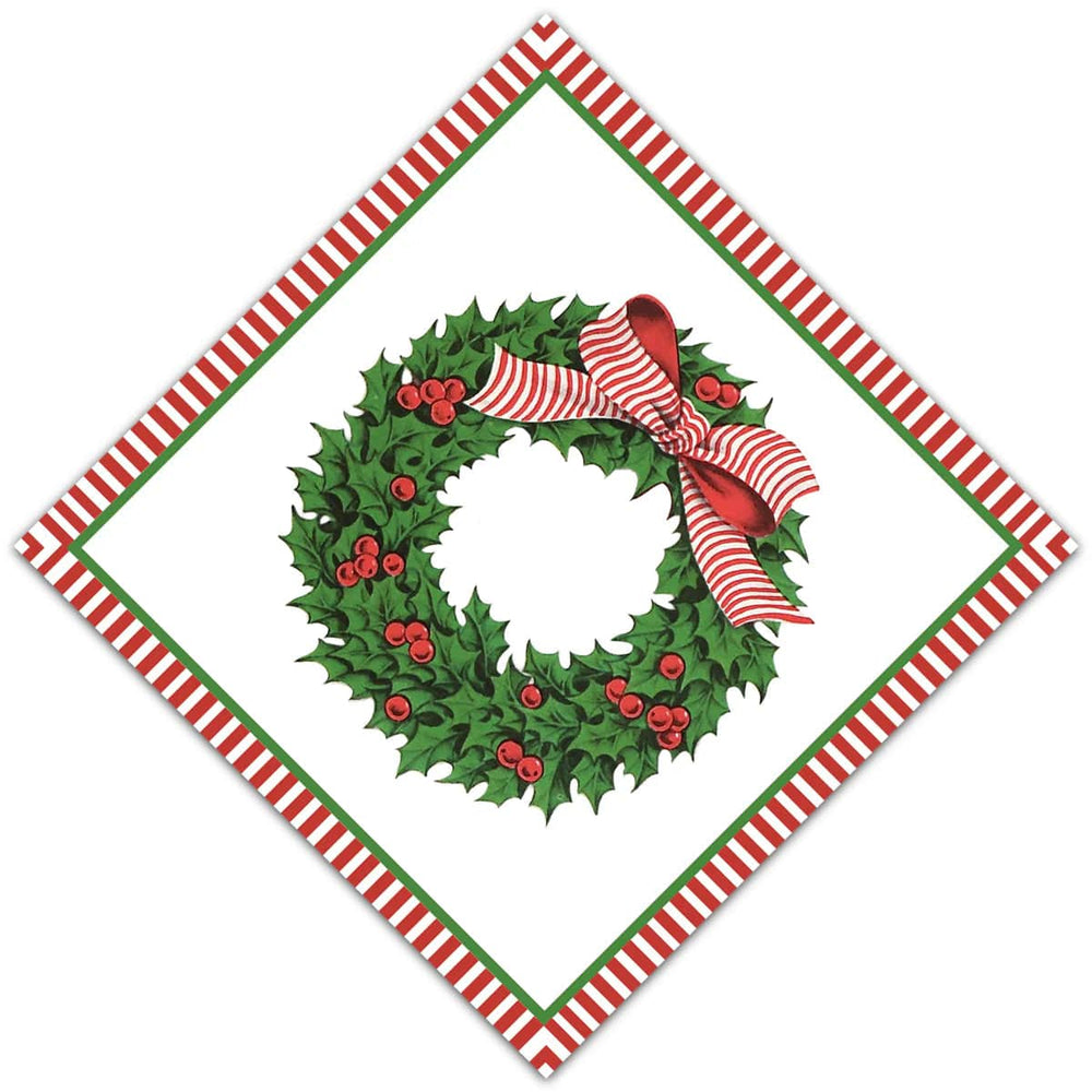 Holly Wreath Cocktail Napkin