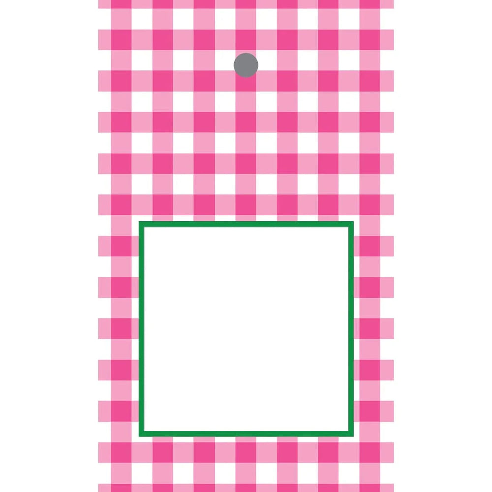 Hot Pink Gingham Check Gift Tags