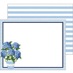 Hydrangeas Striped Pot Flat Notecard Set