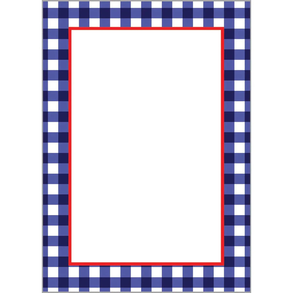Navy Blue Gingham Check Notepad