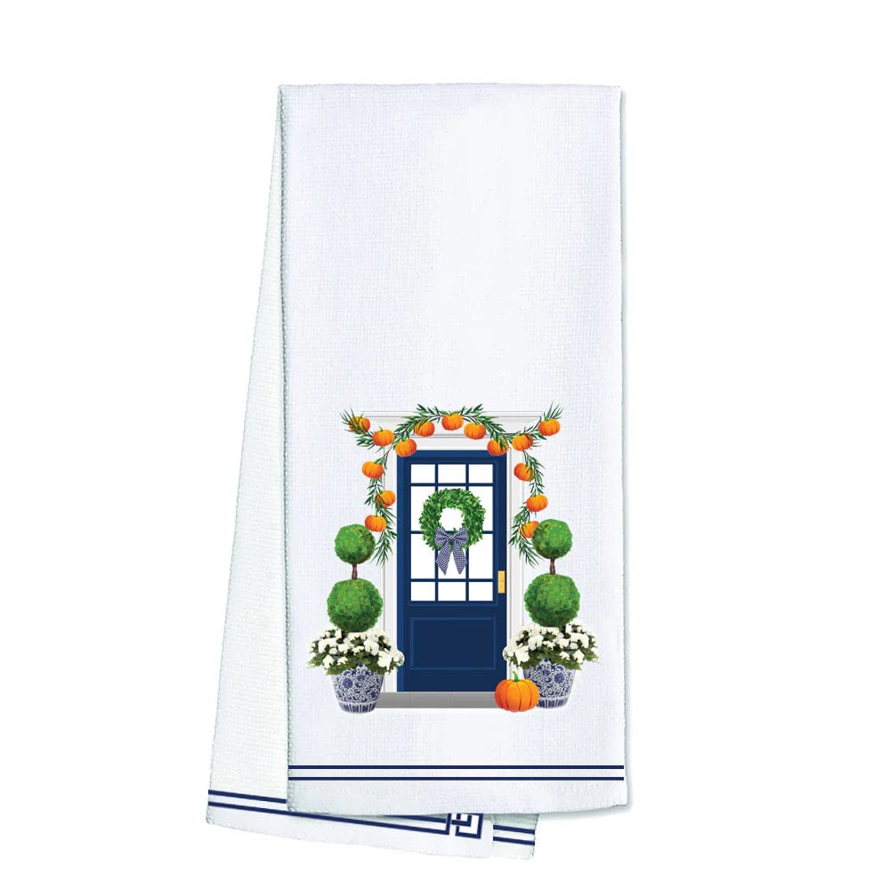 Pumpkin Front Door Tea Towel