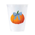 Pumpkin Gingham Bow Shatterproof Cups