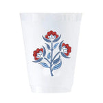 WH Hostess Red Floral Shatterproof Cups