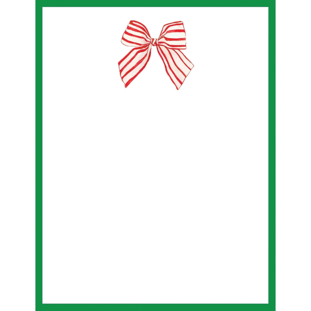Red Striped Bow Notepad