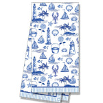 Seaside Toile Tea Towel