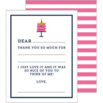 WH Hostess Social Stationary Pink Birthday Cake Fill-in-Blank Card Set