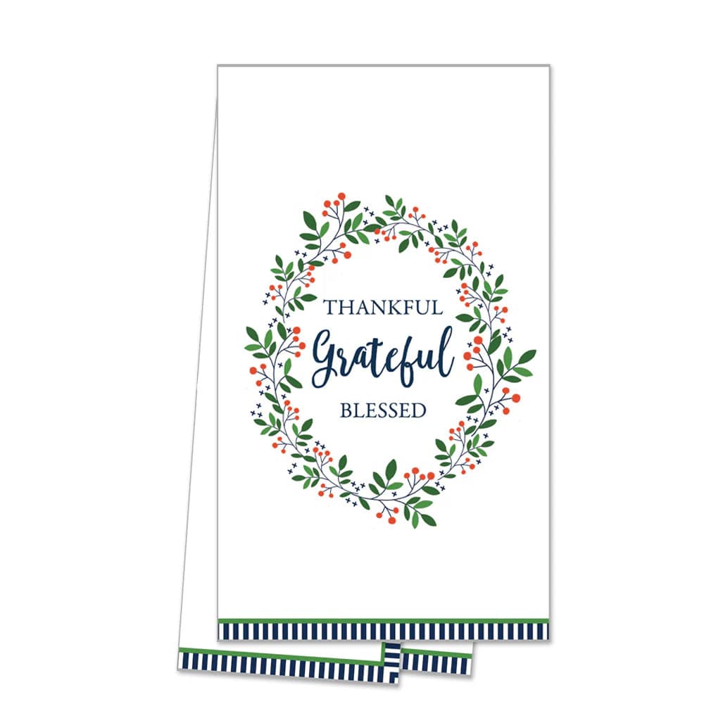 WH Hostess Thankful Grateful Tea Towel