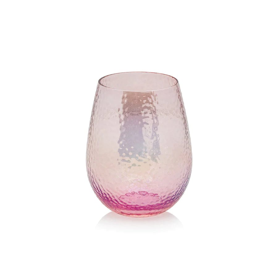 Zodax Luster Pink Stemless Wine Glass