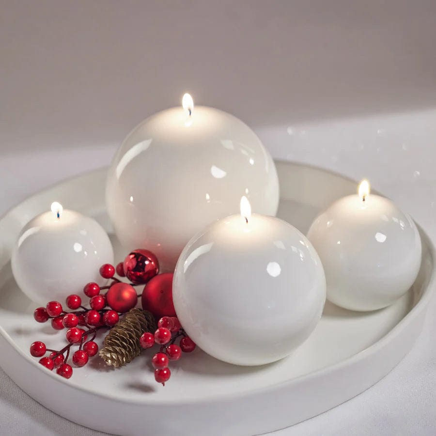 Zodax White 4.7" Ball Candle